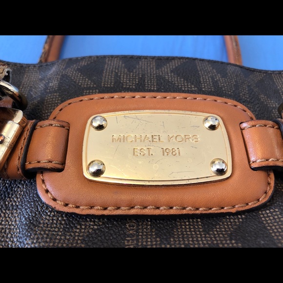 MICHAEL KORS CURDUROY BROWN AV-1310 HANDBAG PURSE - Picture 6 of 12